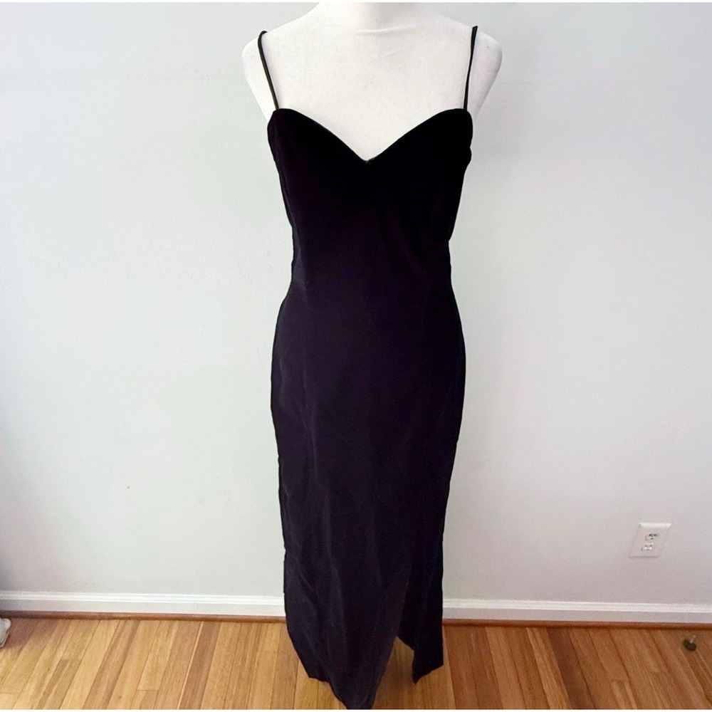Vintage Maxi Dress Womens 9/10 Black Velvet Goth Prom Evening Formal Whimsigoth